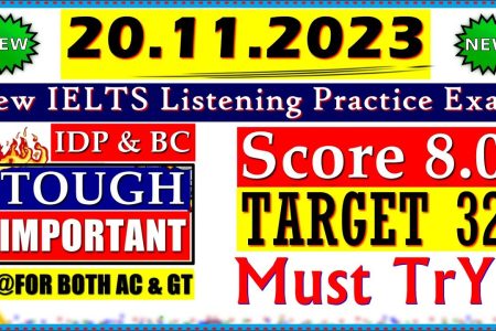 IELTS LISTENING PRACTICE TEST 2023 WITH ANSWERS | 20.11.2023