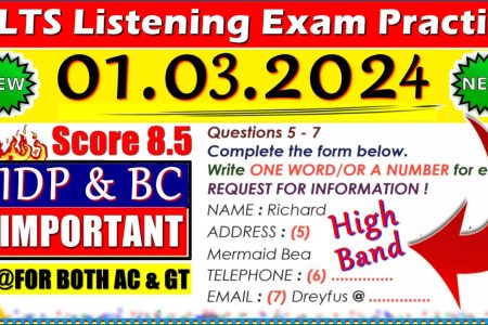 IELTS LISTENING PRACTICE TEST 2024 WITH ANSWERS | 01.03.2024