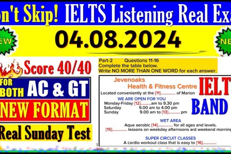 IELTS LISTENING PRACTICE TEST 2024 WITH ANSWERS | 04.08.2024