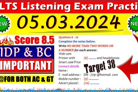 IELTS LISTENING PRACTICE TEST 2024 WITH ANSWERS | 05.03.2024