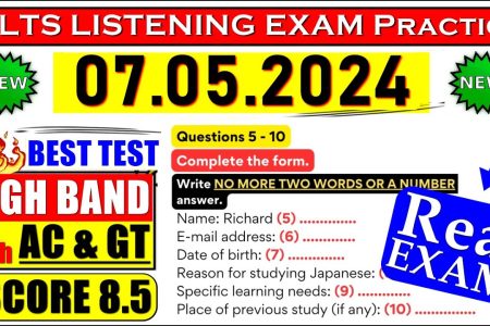 IELTS LISTENING PRACTICE TEST 2024 WITH ANSWERS | 07.05.2024
