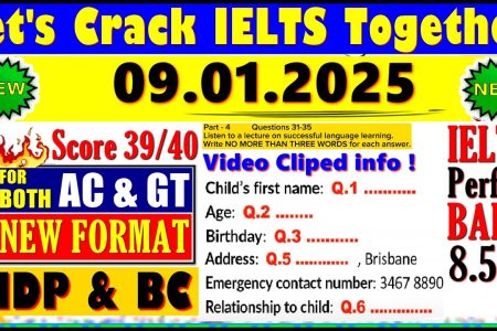 IELTS LISTENING PRACTICE TEST 2024 WITH ANSWERS | 09.01.2025