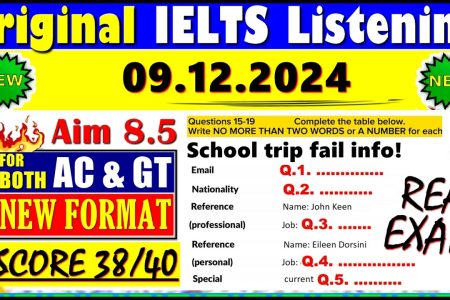 IELTS LISTENING PRACTICE TEST 2024 WITH ANSWERS | 09.12.2024