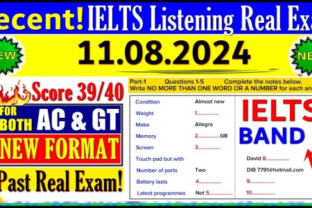 IELTS LISTENING PRACTICE TEST 2024 WITH ANSWERS | 11.08.2024