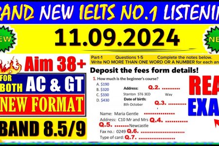 IELTS LISTENING PRACTICE TEST 2024 WITH ANSWERS | 11.09.2024