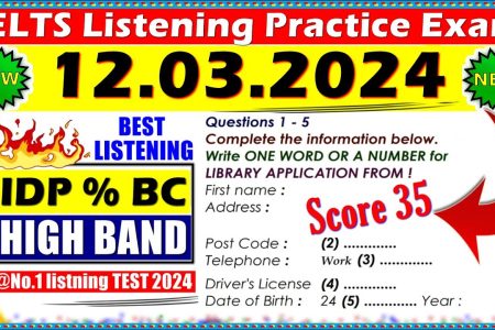 IELTS LISTENING PRACTICE TEST 2024 WITH ANSWERS | 12.03.2024