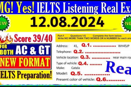 IELTS LISTENING PRACTICE TEST 2024 WITH ANSWERS | 12.08.2024