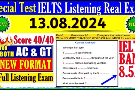 IELTS LISTENING PRACTICE TEST 2024 WITH ANSWERS | 13.08.2024