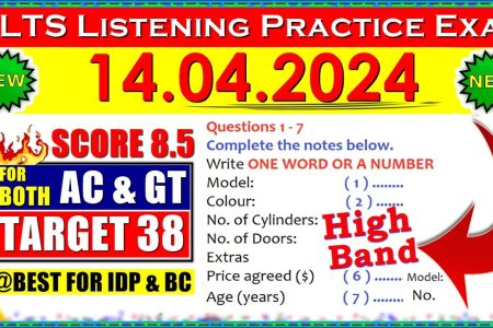 IELTS LISTENING PRACTICE TEST 2024 WITH ANSWERS | 14.04.2024