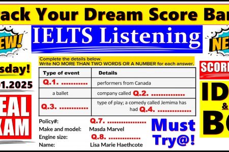 IELTS LISTENING PRACTICE TEST 2024 WITH ANSWERS | 15.01.2025