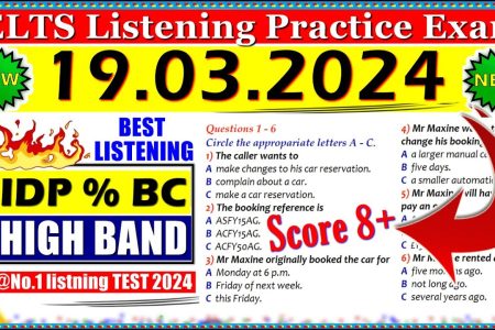 IELTS LISTENING PRACTICE TEST 2024 WITH ANSWERS | 19.03.2024