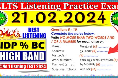IELTS LISTENING PRACTICE TEST 2024 WITH ANSWERS | 21.02.2024