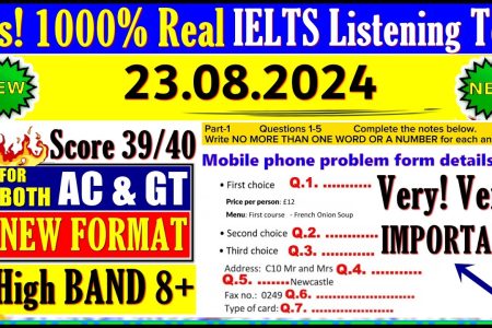 IELTS LISTENING PRACTICE TEST 2024 WITH ANSWERS | 23.08.2024