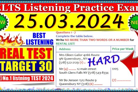 IELTS LISTENING PRACTICE TEST 2024 WITH ANSWERS | 25.03.2024