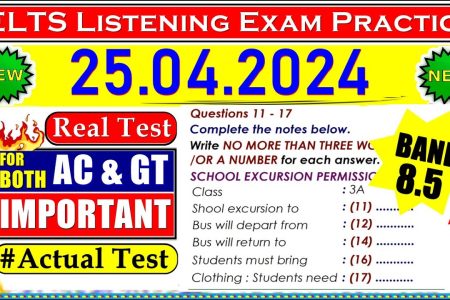 IELTS LISTENING PRACTICE TEST 2024 WITH ANSWERS | 25.04.2024