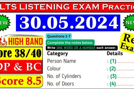 IELTS LISTENING PRACTICE TEST 2024 WITH ANSWERS | 30.05.2024