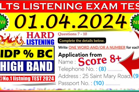 IELTS LISTENING PRACTICE TEST 2024 WITH ANSWERS | 01.04.2024