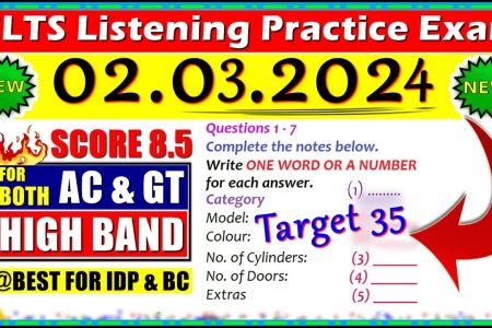 IELTS LISTENING PRACTICE TEST 2024 WITH ANSWERS | 02.03.2024