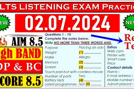 IELTS LISTENING PRACTICE TEST 2024 WITH ANSWERS | 02.07.2024