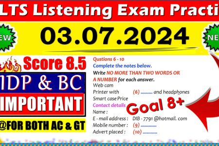 IELTS LISTENING PRACTICE TEST 2024 WITH ANSWERS | 03.07.2024