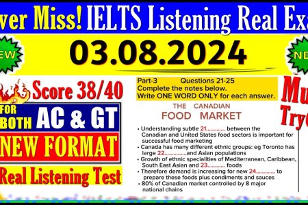 IELTS LISTENING PRACTICE TEST 2024 WITH ANSWERS | 03.08.2024