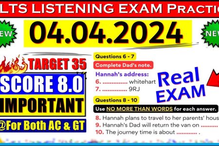 IELTS LISTENING PRACTICE TEST 2024 WITH ANSWERS | 04.04.2024