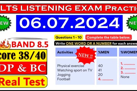 IELTS LISTENING PRACTICE TEST 2024 WITH ANSWERS | 06.07.2024