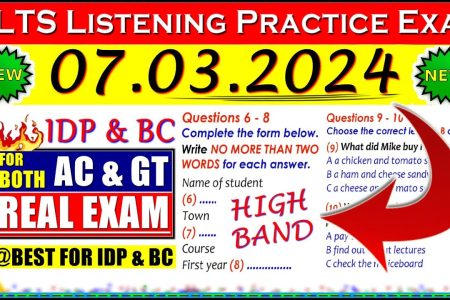 IELTS LISTENING PRACTICE TEST 2024 WITH ANSWERS | 07.03.2024