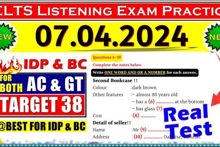 IELTS LISTENING PRACTICE TEST 2024 WITH ANSWERS | 07.04.2024