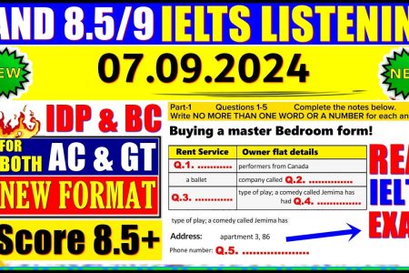 IELTS LISTENING PRACTICE TEST 2024 WITH ANSWERS | 07.09.2024
