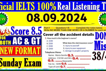 IELTS LISTENING PRACTICE TEST 2024 WITH ANSWERS | 08.09.2024