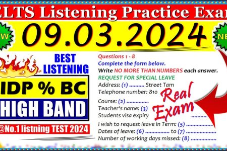 IELTS LISTENING PRACTICE TEST 2024 WITH ANSWERS | 09.03.2024