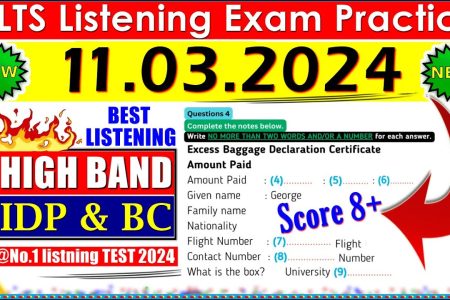 IELTS LISTENING PRACTICE TEST 2024 WITH ANSWERS | 11.03.2024