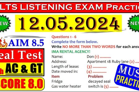 IELTS LISTENING PRACTICE TEST 2024 WITH ANSWERS | 12.05.2024