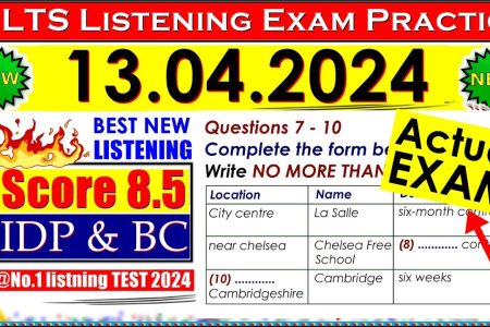 IELTS LISTENING PRACTICE TEST 2024 WITH ANSWERS | 13.04.2024
