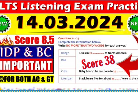 IELTS LISTENING PRACTICE TEST 2024 WITH ANSWERS | 14.03.2024