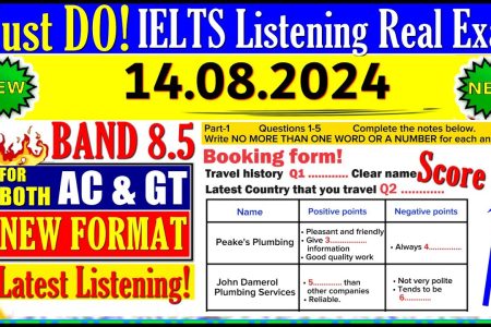 IELTS LISTENING PRACTICE TEST 2024 WITH ANSWERS | 14.08.2024