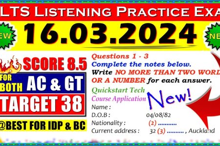 IELTS LISTENING PRACTICE TEST 2024 WITH ANSWERS | 16.03.2024