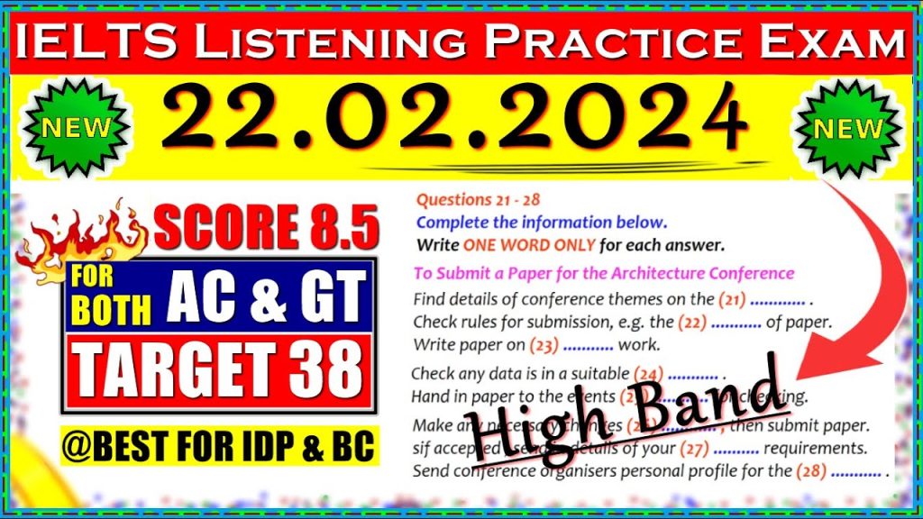 IELTS LISTENING PRACTICE TEST 2024 WITH ANSWERS | 21.02.2024 – HASH IELTS