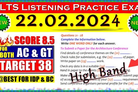 IELTS LISTENING PRACTICE TEST 2024 WITH ANSWERS | 21.02.2024