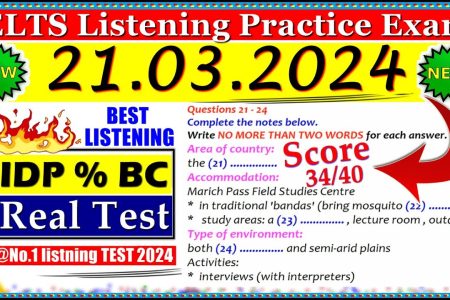 IELTS LISTENING PRACTICE TEST 2024 WITH ANSWERS | 21.03.2024