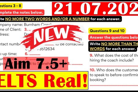 IELTS LISTENING PRACTICE TEST 2024 WITH ANSWERS | 21.07.2024