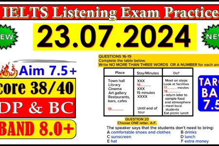 IELTS LISTENING PRACTICE TEST 2024 WITH ANSWERS | 23.07.2024