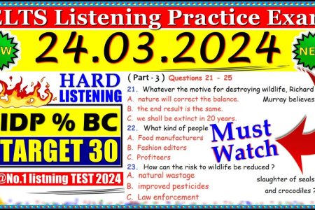 IELTS LISTENING PRACTICE TEST 2024 WITH ANSWERS | 24.03.2024