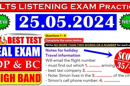 IELTS LISTENING PRACTICE TEST 2024 WITH ANSWERS | 25.05.2024