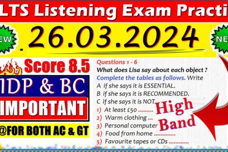 IELTS LISTENING PRACTICE TEST 2024 WITH ANSWERS | 26.03.2024