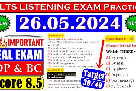 IELTS LISTENING PRACTICE TEST 2024 WITH ANSWERS | 26.05.2024