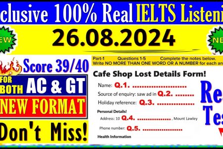 IELTS LISTENING PRACTICE TEST 2024 WITH ANSWERS | 26.08.2024