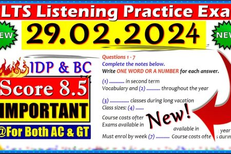 IELTS LISTENING PRACTICE TEST 2024 WITH ANSWERS | 29.02.2024