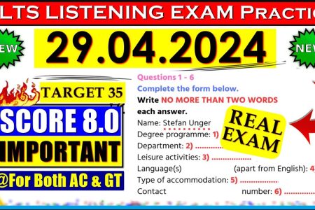 IELTS LISTENING PRACTICE TEST 2024 WITH ANSWERS | 29.04.2024